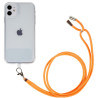 pour iPhone 11 6.1 inch Anti-drop Transparent Back House TPU Phone Cover with Detachable Lanyard - Orange