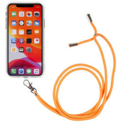 pour iPhone 11 6.1 inch Anti-drop Transparent Back House TPU Phone Cover with Detachable Lanyard - Orange