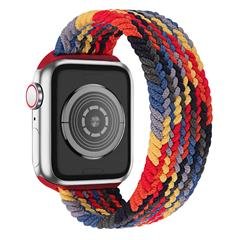 [Size XL] Waterproof Stretchable Braided Watch Strap Sports Replacement Watchband for Apple Watch Ultra 49mm / Series 8 45mm / 7 45mm / 6 / 5 / 4 / SE 44mm / SE (2022) 44mm / 3 / 2 / 1 42mm - Colorful Black
