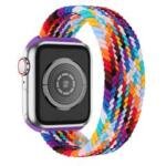 [Size XL] Waterproof Stretchable Braided Watch Strap Sports Replacement Watchband for Apple Watch Ultra 49mm / Series 8 45mm / 7 45mm / 6 / 5 / 4 / SE 44mm / SE (2022) 44mm / 3 / 2 / 1 42mm - Rainbow
