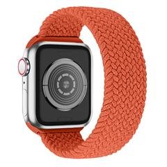 [Size XL] Waterproof Stretchable Braided Watch Strap Sports Replacement Watchband for Apple Watch Ultra 49mm / Series 8 45mm / 7 45mm / 6 / 5 / 4 / SE 44mm / SE (2022) 44mm / 3 / 2 / 1 42mm - Orange Red