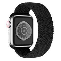 [Size XL] Waterproof Stretchable Braided Watch Strap Sports Replacement Watchband for Apple Watch Ultra 49mm / Series 8 45mm / 7 45mm / 6 / 5 / 4 / SE 44mm / SE (2022) 44mm / 3 / 2 / 1 42mm - Black