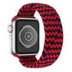 [Size XL] Waterproof Stretchable Braided Watch Strap Sports Replacement Watchband for Apple Watch Ultra 49mm / Series 8 45mm / 7 45mm / 6 / 5 / 4 / SE 44mm / SE (2022) 44mm / 3 / 2 / 1 42mm - Black / Red