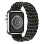 [Size XL] Waterproof Stretchable Braided Watch Strap Sports Replacement Watchband for Apple Watch Ultra 49mm / Series 8 45mm / 7 45mm / 6 / 5 / 4 / SE 44mm / SE (2022) 44mm / 3 / 2 / 1 42mm - Black / Green