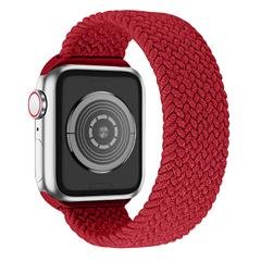 [Size XL] Waterproof Stretchable Braided Watch Strap Sports Replacement Watchband for Apple Watch Ultra 49mm / Series 8 45mm / 7 45mm / 6 / 5 / 4 / SE 44mm / SE (2022) 44mm / 3 / 2 / 1 42mm - Red