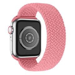 [Size XL] Waterproof Stretchable Braided Watch Strap Sports Replacement Watchband for Apple Watch Ultra 49mm / Series 8 45mm / 7 45mm / 6 / 5 / 4 / SE 44mm / SE (2022) 44mm / 3 / 2 / 1 42mm - Pink