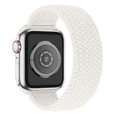 [Size XL] Waterproof Stretchable Braided Watch Strap Sports Replacement Watchband for Apple Watch Ultra 49mm / Series 8 45mm / 7 45mm / 6 / 5 / 4 / SE 44mm / SE (2022) 44mm / 3 / 2 / 1 42mm - Pearl White