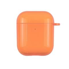 Solid Color TPU Protective Case for Apple AirPods with Wireless Charging Case (2019)/AirPods with Charging Case (2019)/(2016) - Orange