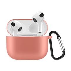 Solid Color Bluetooth Earphone Shell Shockproof Protector Silicone Case Cover for AirPods 3 - Orange