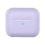 For AirPods 3 Solid Color Bluetooth Earphone Silicone Protective Case Cover - Lavender