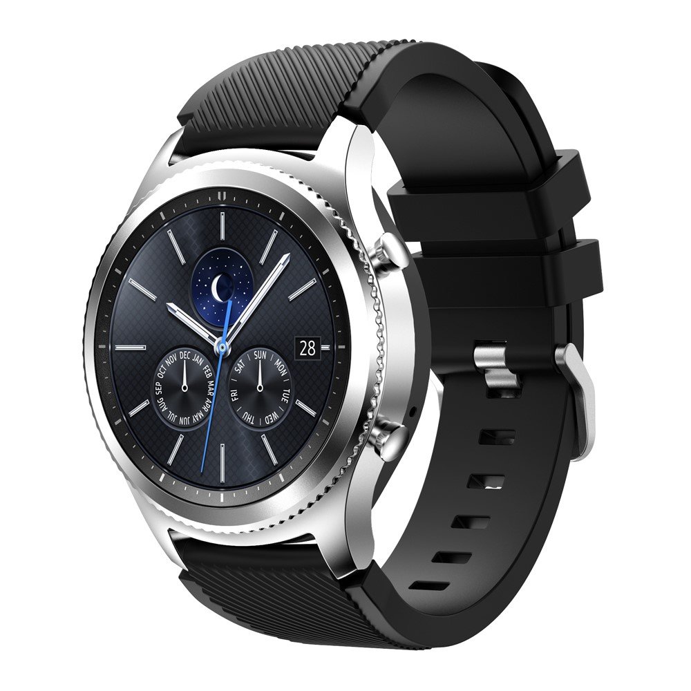 Bracelet silicone 22mm pour Samsung Gear S3 Frontier / S3 Classic - Noir