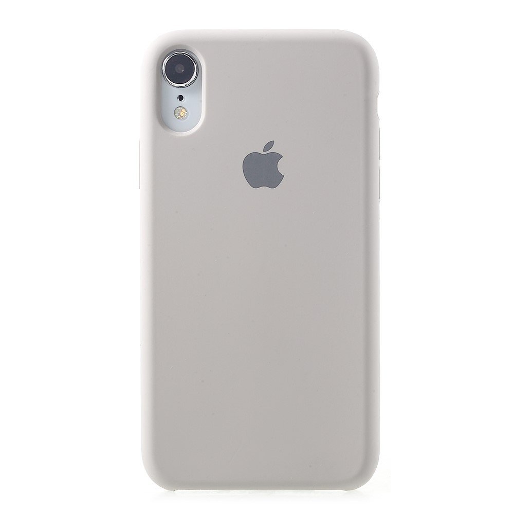 1:1 Scale Silky Solid Silicone Phone Shell for iPhone XR 6.1 inch - Beige