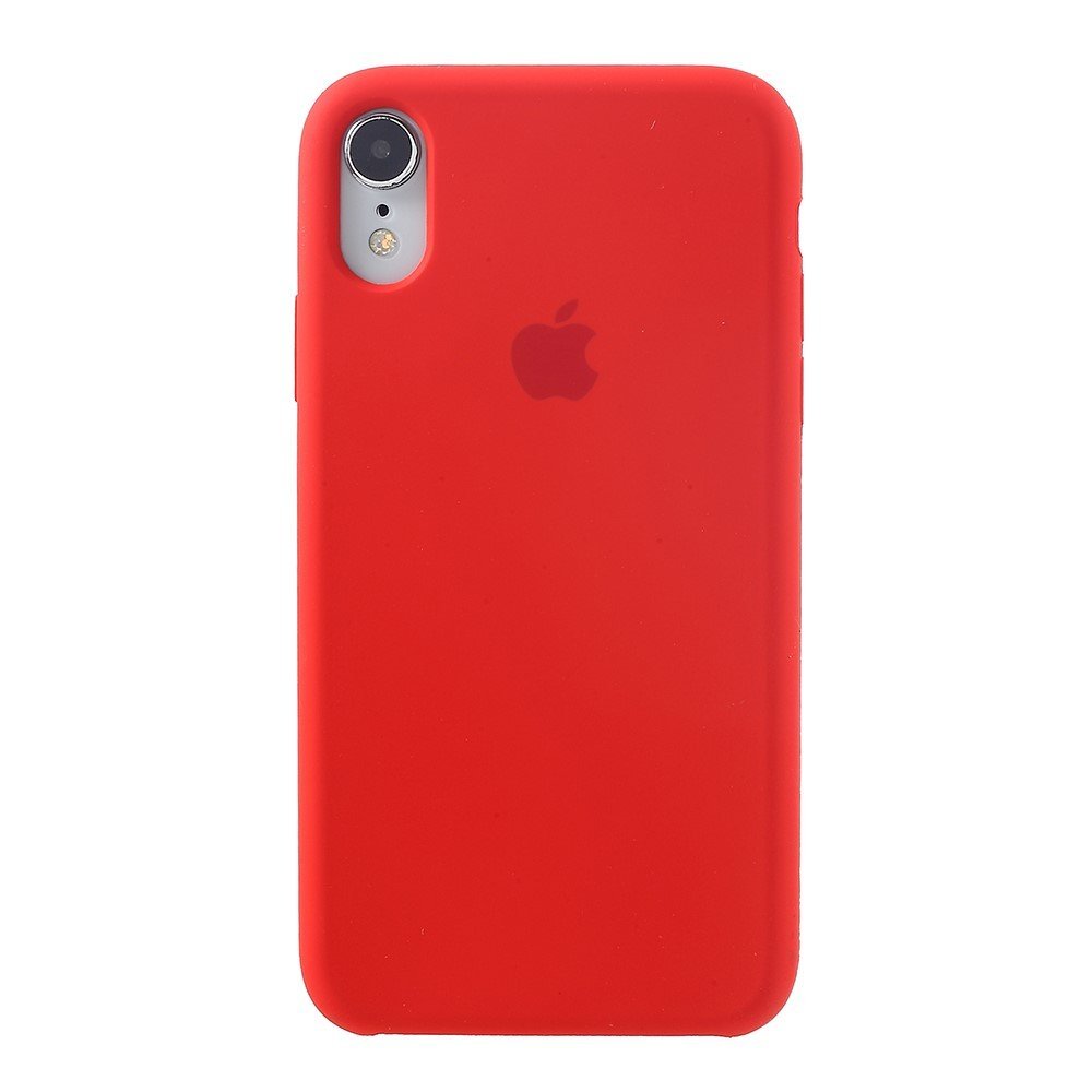 1:1 Scale Silky Solid Silicone Cell Phone Case for iPhone XR 6.1 inch - Red