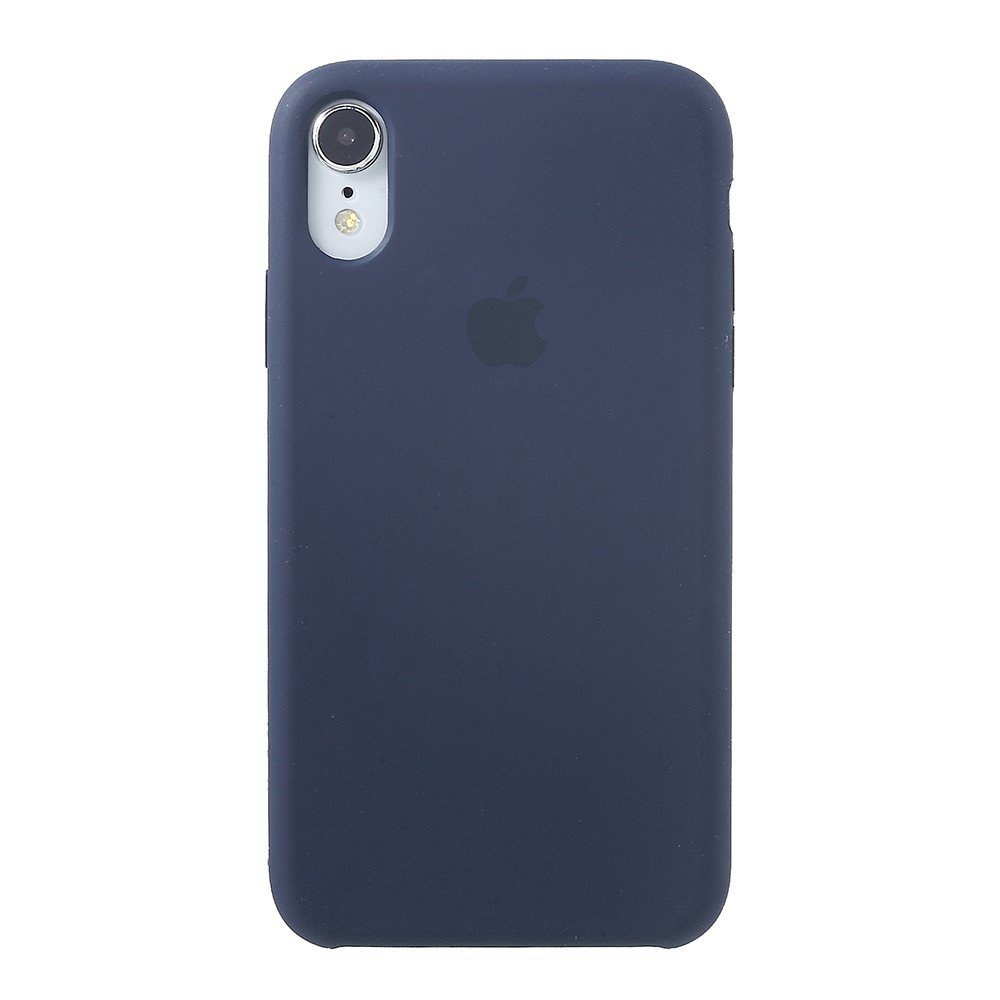 1:1 Scale Solid Silicone Shell Case for iPhone XR 6.1 inch - Dark Blue
