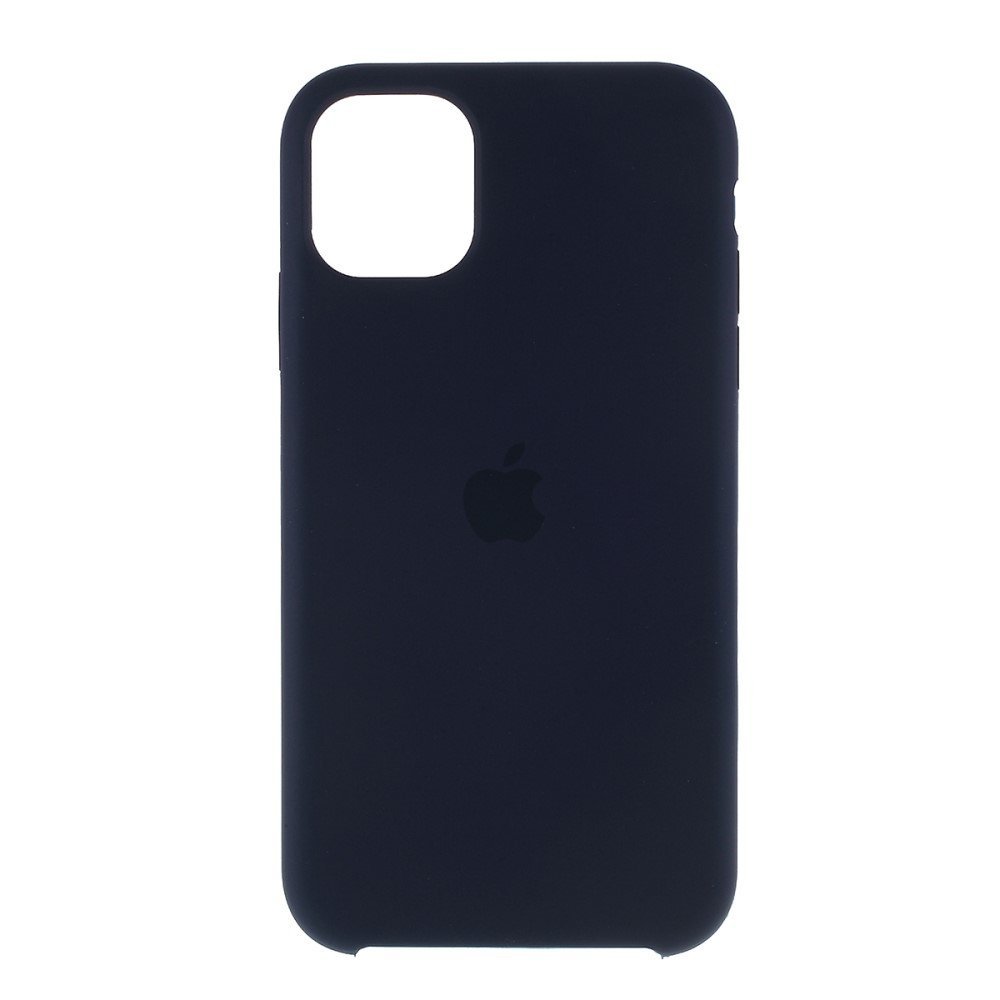 Silky Soft Touch Solid Silicone Phone Shell Case for iPhone 11 6.1 inch (2019) - Dark Blue