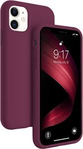 Silky Soft Touch Solid Silicone Phone Shell Case for iPhone 11 6.1 inch (2019) - Wine Red