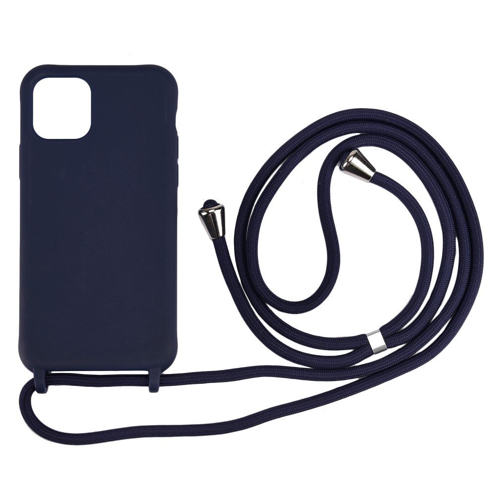 Soft TPU Case Phone Case with Multi-function Strap for iPhone 11 Pro 5.8-inch Cell Phone Accessory - Dark Blue