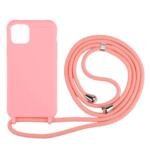 Coque TPU avec dragonne pour iPhone 11 Pro Max 6,5 pouces - Rose