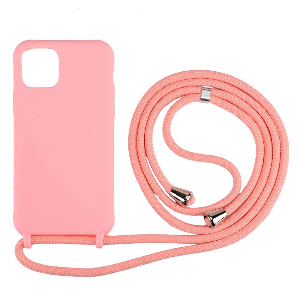 Flexible TPU Cover with Multi-function Strap for iPhone 11 Pro Max 6.5 inch - Pink