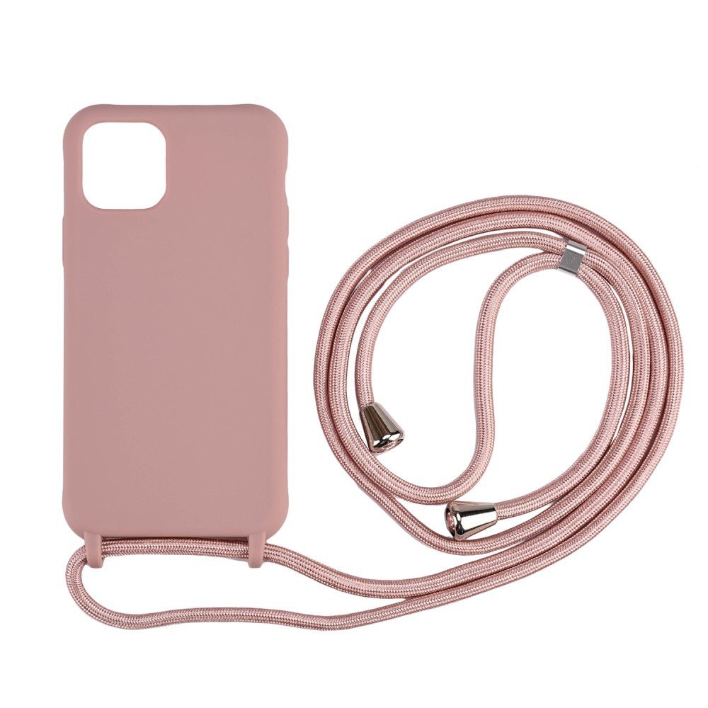 Flexible TPU Cover with Multi-function Strap for iPhone 11 Pro Max 6.5 inch - Rose Gold
