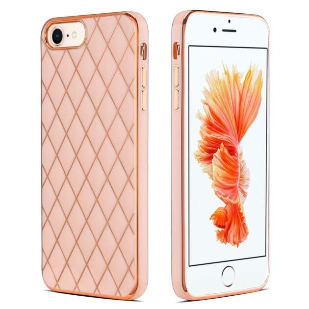 Coque antichoc rhombique pour iPhone 8/7/SE - Or Rose