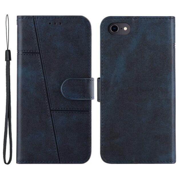 Étui portefeuille en cuir pour iPhone 6/7/8/SE - Bleu