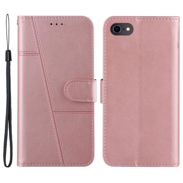 Étui portefeuille en cuir pour iPhone 6/7/8/SE - Rose