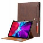 Étui portefeuille avec logement stylet pour iPad Pro 12,9 pouces - Marron
