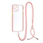 Coque TPU + acrylique avec lanière pour iPhone 11 Pro Max 6,5 pouces - Blanc