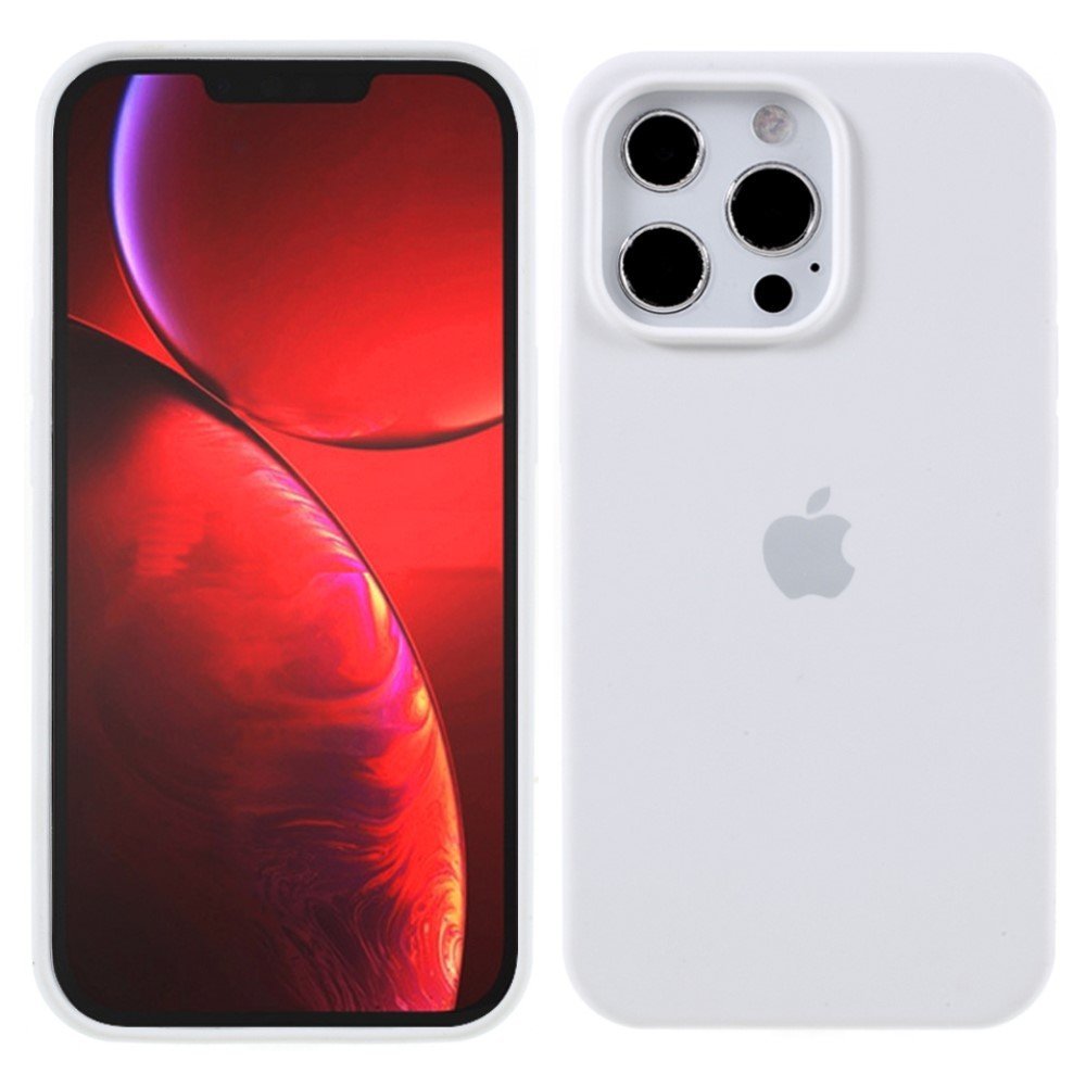 iPhone 13 Pro 6.1 inch - White Silky Touch Solid Silicone Case Phone Shell Cover Protector