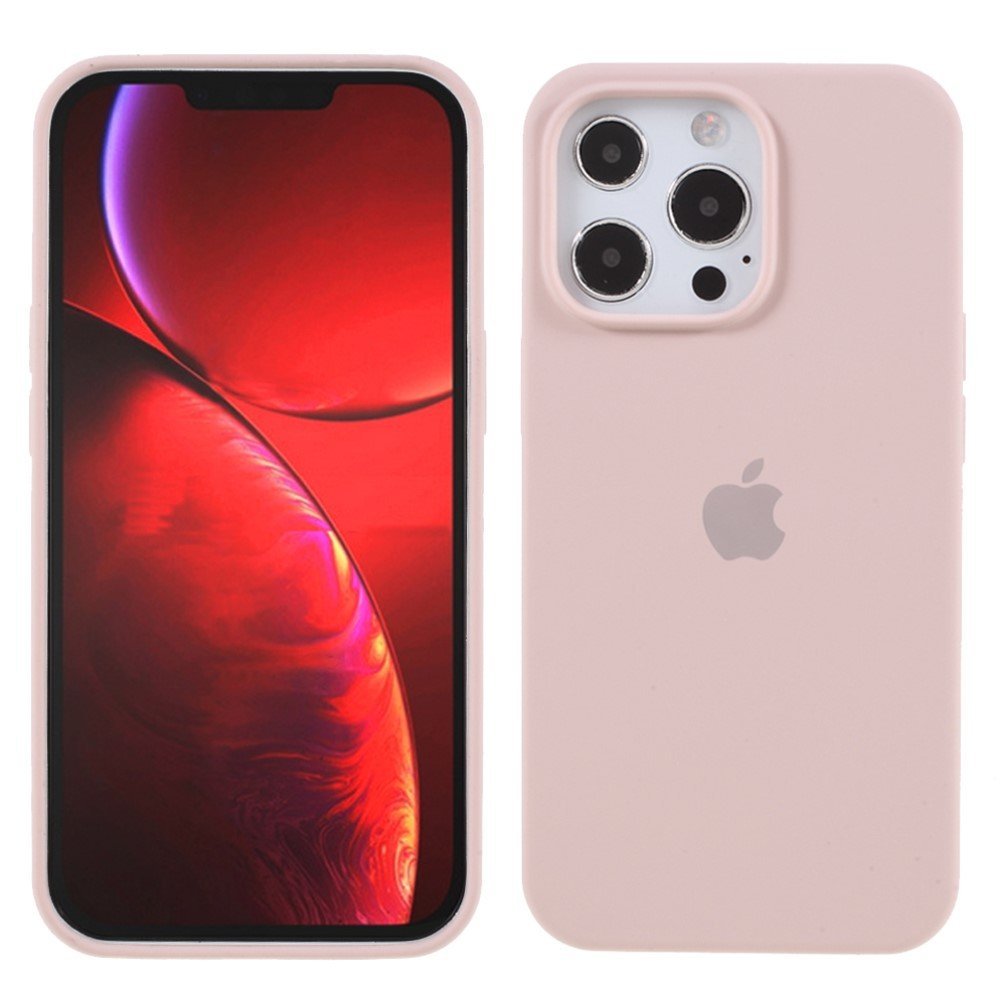 iPhone 13 Pro 6.1 inch - Pink Silky Touch Solid Silicone Case Phone Shell Cover Protector