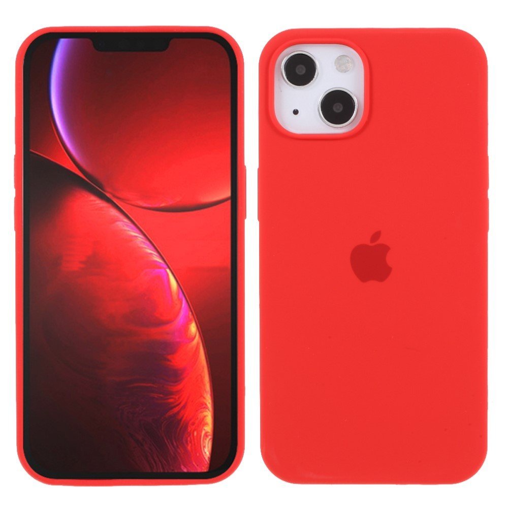 Shockproof Solid Silicone Case Mobile Phone Back Cover Shell for iPhone 13 mini 5.4 inch - Red