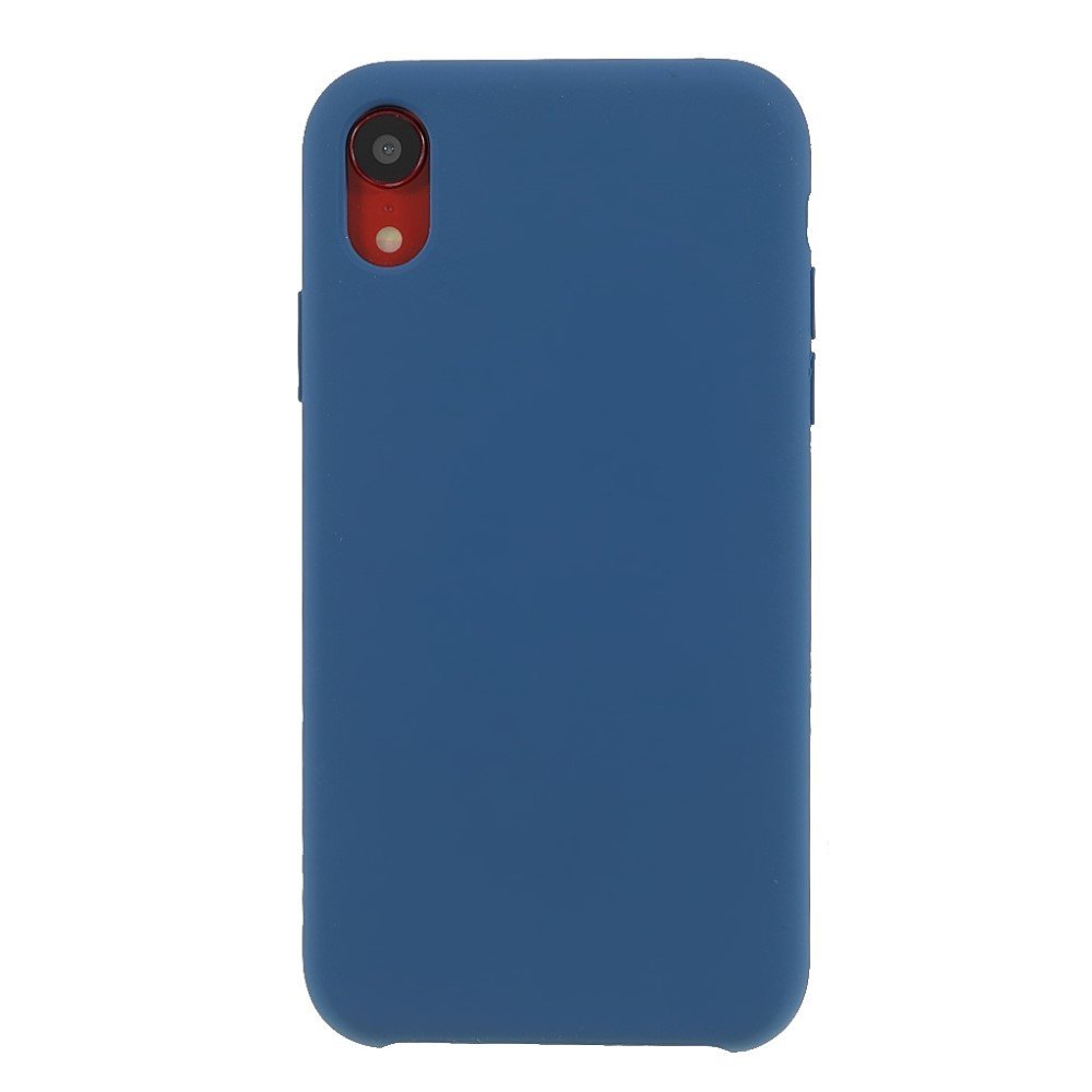 Solid Silicone Silky-Soft Touch Full-Body Protective Case for iPhone XR 6.1 inch - Dark Blue – Image 2