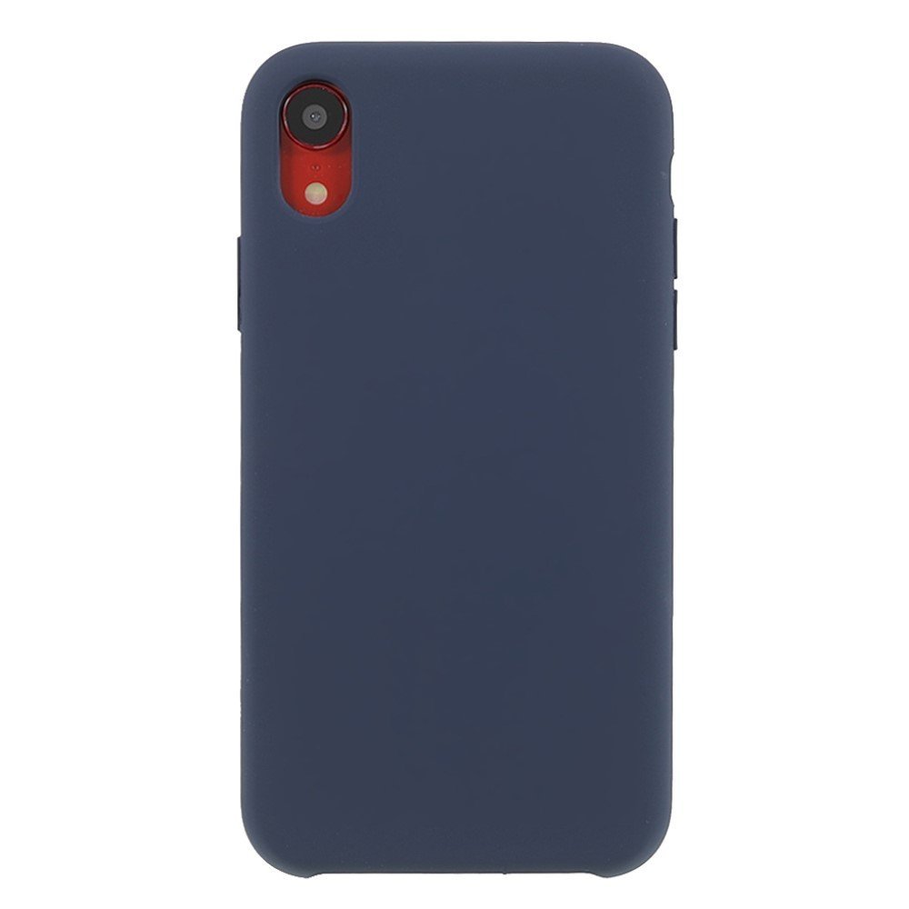 Solid Silicone Silky-Soft Touch Full-Body Protective Case for iPhone XR 6.1 inch - Navy Blue – Image 2