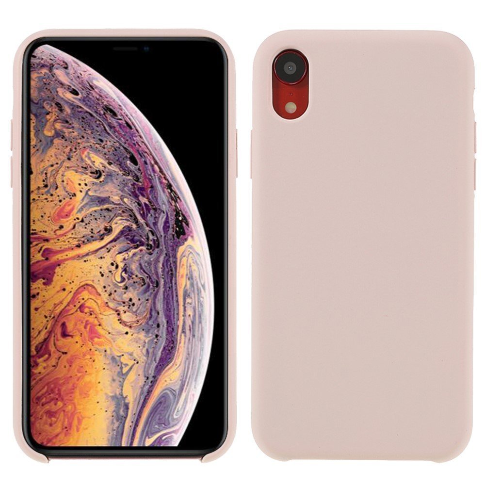 Solid Silicone Silky-Soft Touch Full-Body Protective Case for iPhone XR 6.1 inch - Pink