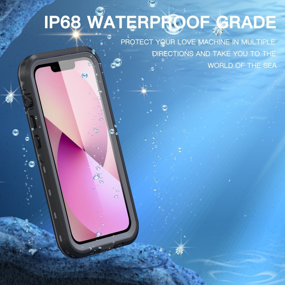 REDPEPPER IP68 Waterproof Anti-Scratch Protective Case with Kickstand and Lanyard for iPhone 13 6.1 inch Compatible with Magsafe Magnetic Charging - Black – Image 2