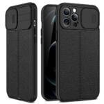 Étui avec cache caméra coulissant pour iPhone 13 Pro Max 6,7 pouces - Noir