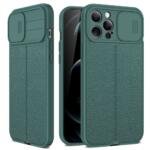 Étui avec cache caméra coulissant pour iPhone 13 Pro Max 6,7 pouces - Vert