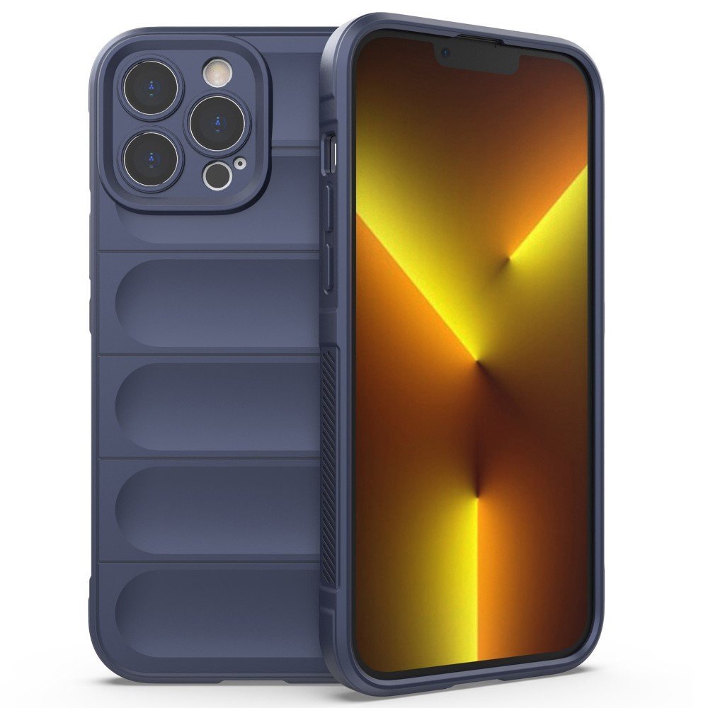 For iPhone 13 Pro Max 6.7 inch Shockproof Rugged Back Shell TPU Phone Protector Case - Dark Blue