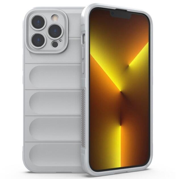 Coque TPU robuste pour iPhone 13 Pro Max 6,7 pouces - Gris Clair