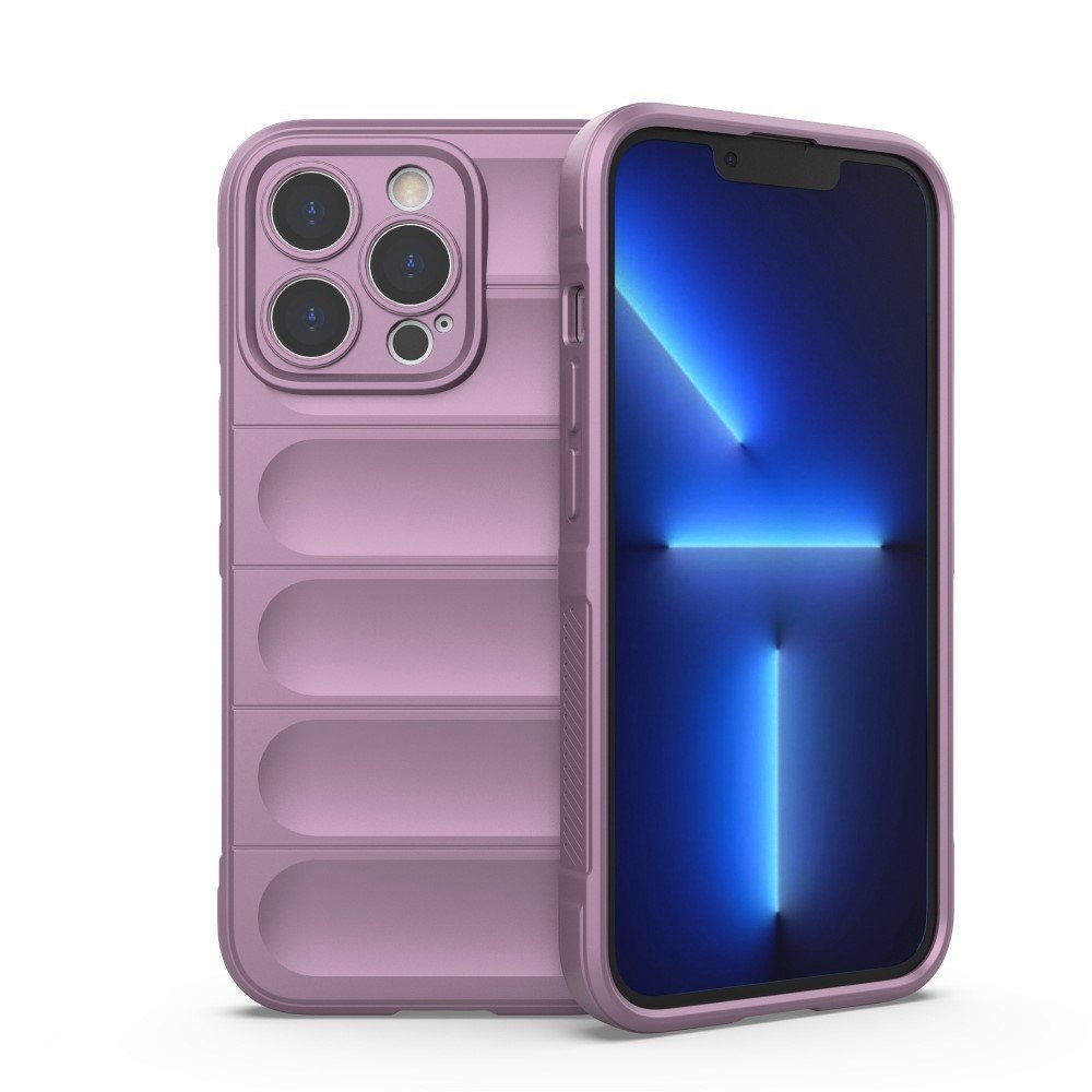 For iPhone 13 Pro 6.1 inch Anti-fall Rugged Back Shell Soft TPU Phone Protector Case - Light Purple