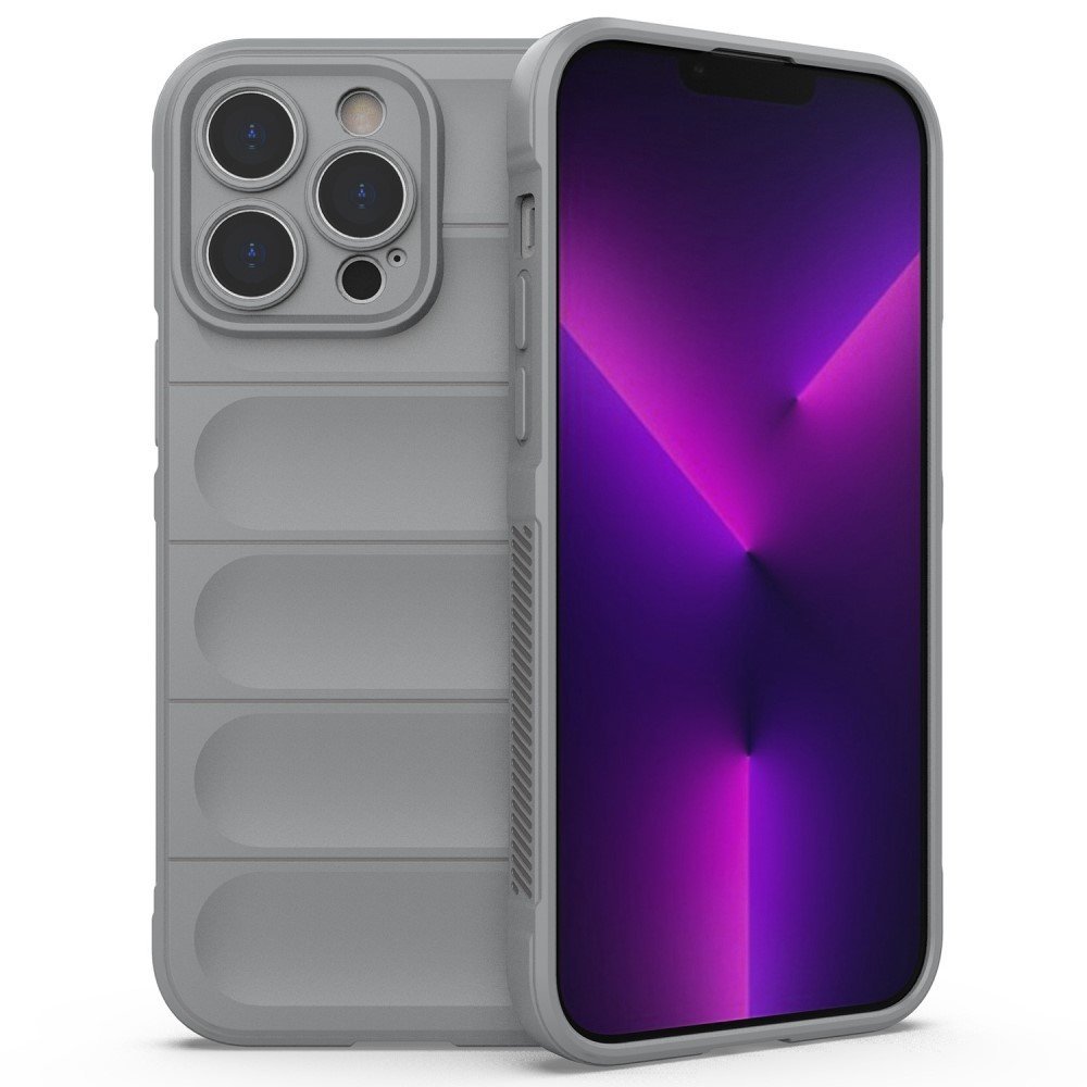 For iPhone 14 Pro 6.1 inch Anti-fall Soft TPU Phone Case Scratch-resistant Drop-proof Cell Phone Cover - Light Grey