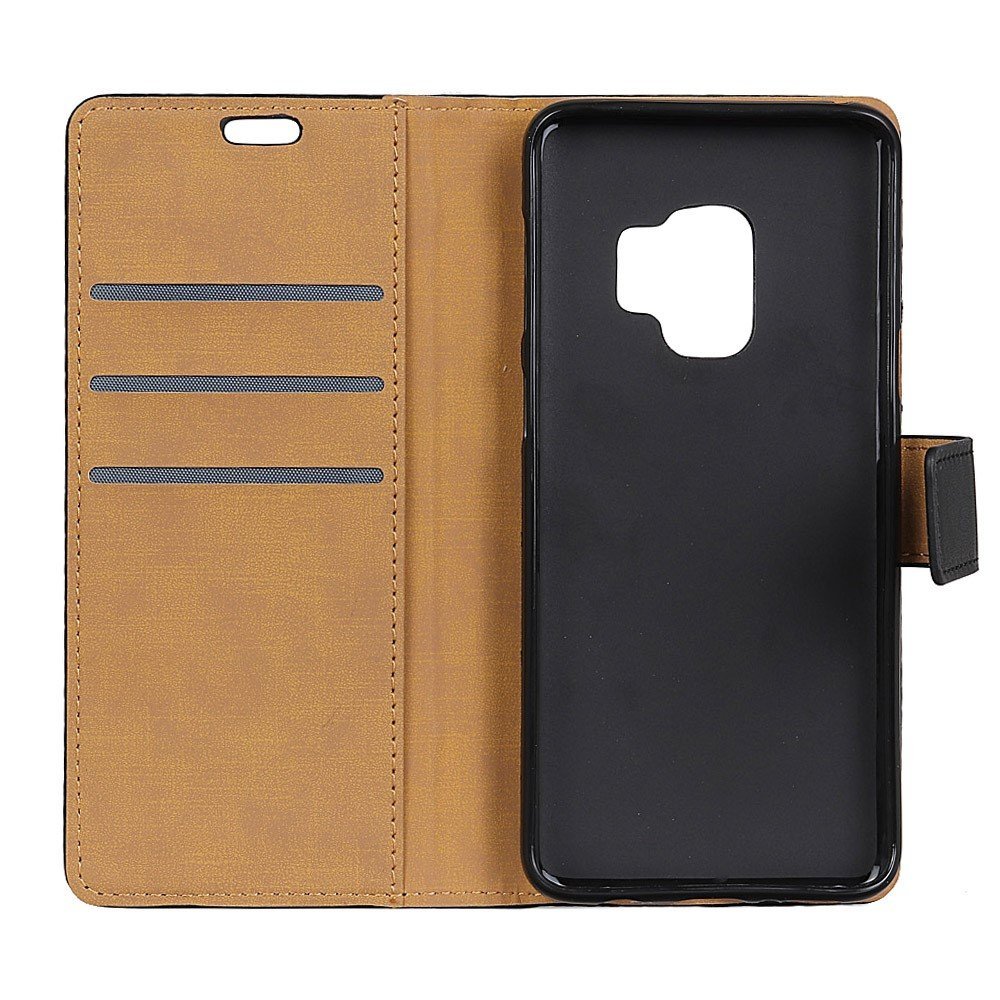 Étui portefeuille en cuir pour Samsung Galaxy S9 G960 - Noir – Image 3