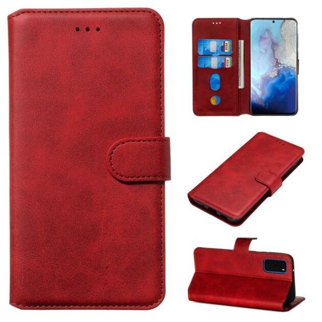 Étui portefeuille en cuir pour Samsung Galaxy S20 4G/5G - Rouge