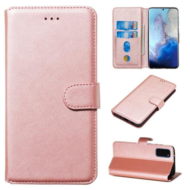 Étui portefeuille en cuir pour Samsung Galaxy S20 4G/5G - Or Rose