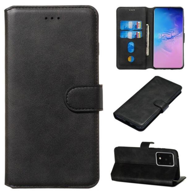 Étui portefeuille en cuir pour Samsung Galaxy S20 Ultra - Noir