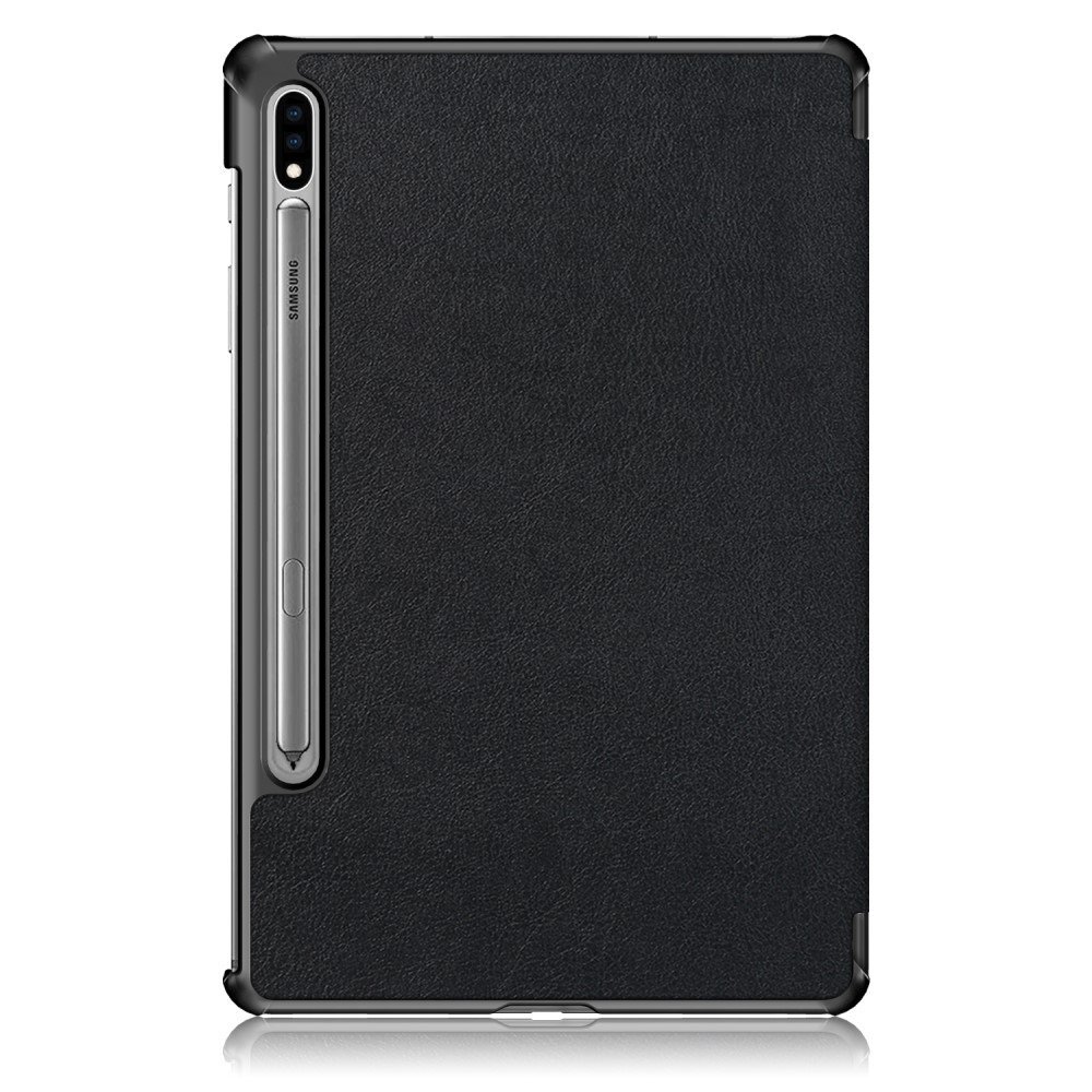 Étui en cuir tri-fold pour Samsung Galaxy Tab S7/S8 - Noir – Image 3
