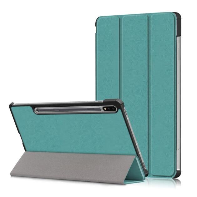 Étui en cuir tri-fold pour Samsung Galaxy Tab S7/S8 - Vert
