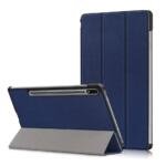 Étui en cuir tri-fold pour Samsung Galaxy Tab S7/S8 - Bleu Foncé