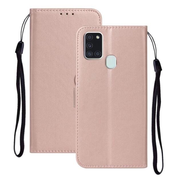 Étui portefeuille en cuir pour Samsung Galaxy A21s - Or Rose